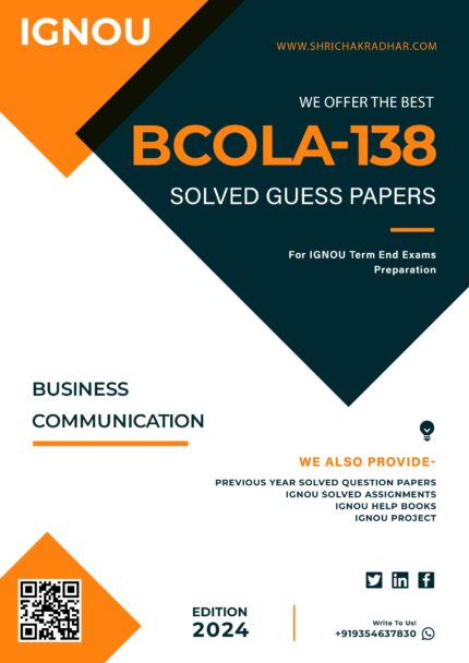 IGNOU BCOLA 138 Solved Guess Papers (BCOMG English)
