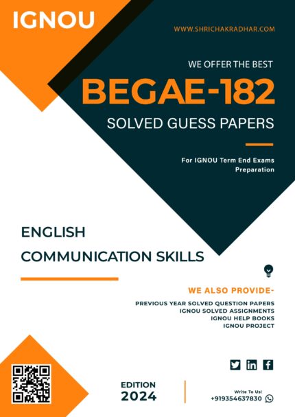 IGNOU BEGAE 182 Solved Guess Paper (BAG English)