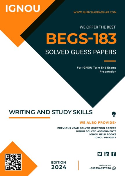 IGNOU BEGS 183 Solved Guess Paper (BAG English)
