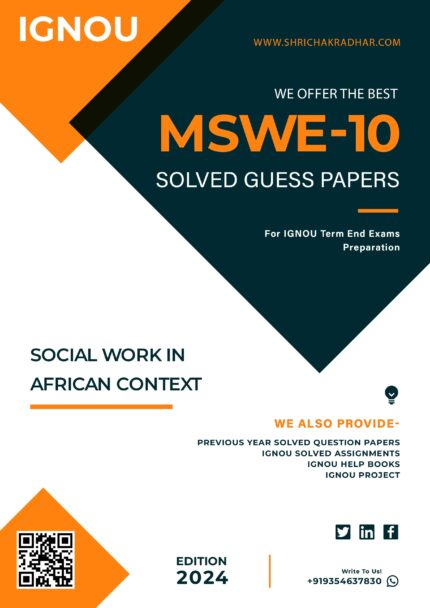 IGNOU MSWE 10 Solved Guess Paper (MSW)