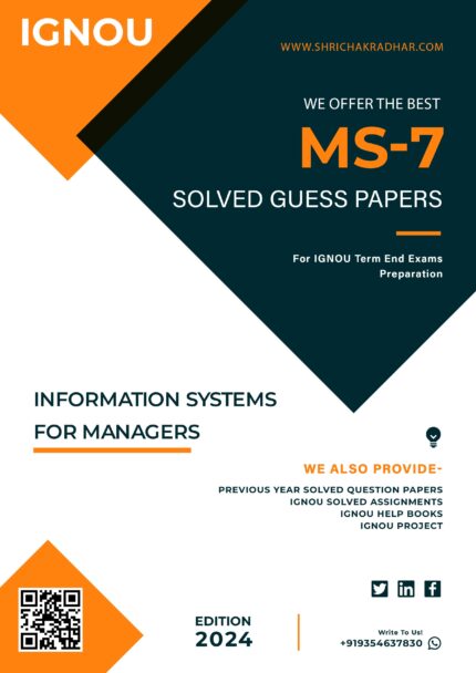 IGNOU MS 7 Solved Guess Paper (MBA B&F)